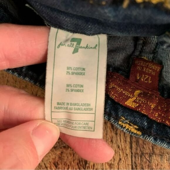 7 for all mankind baby girls size 12M cuffed denim shorts - Picture 2 of 5